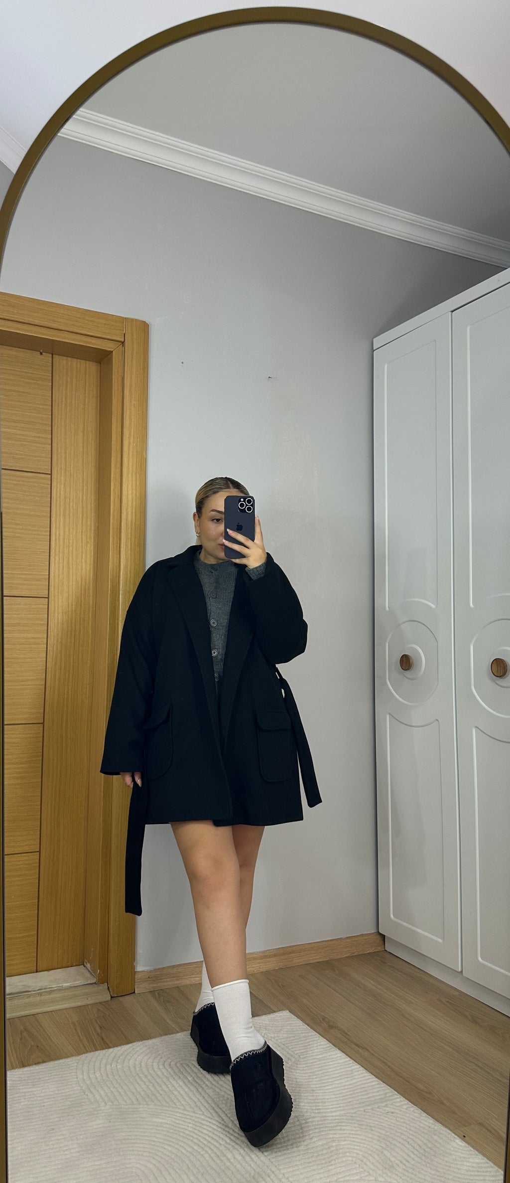 Premium dokulu siyah renk kaban