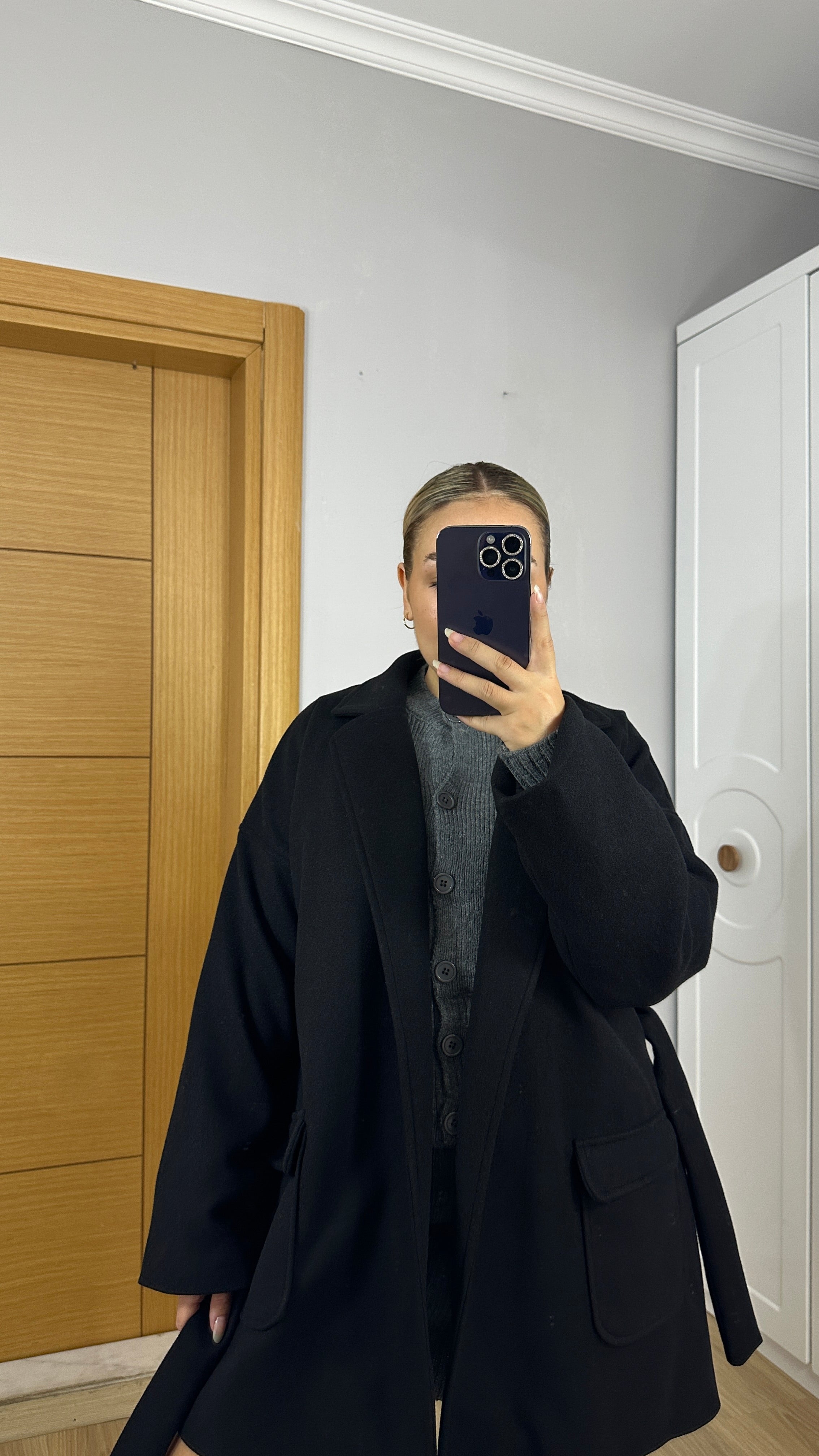 Premium dokulu siyah renk kaban