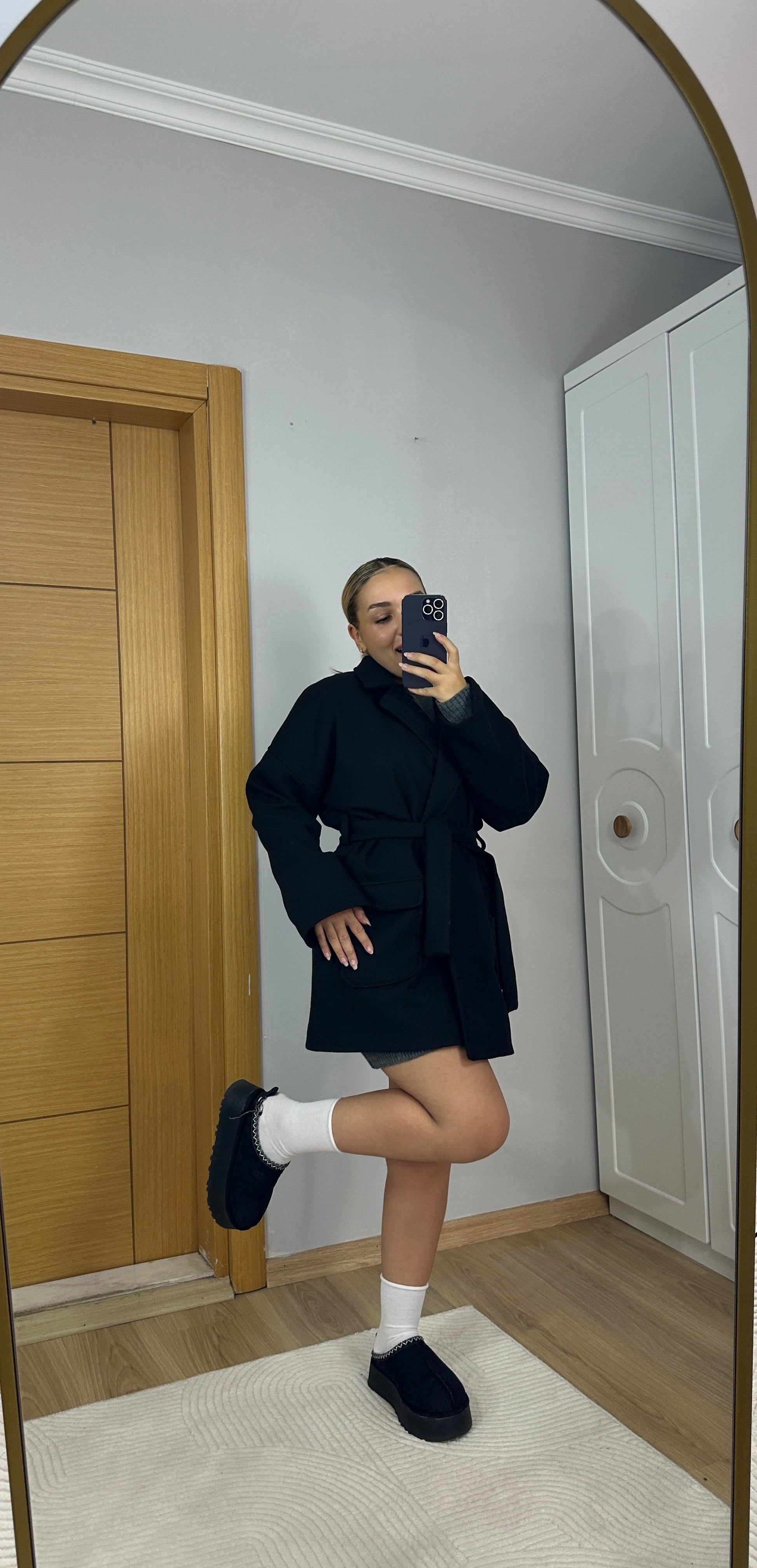 Premium dokulu siyah renk kaban