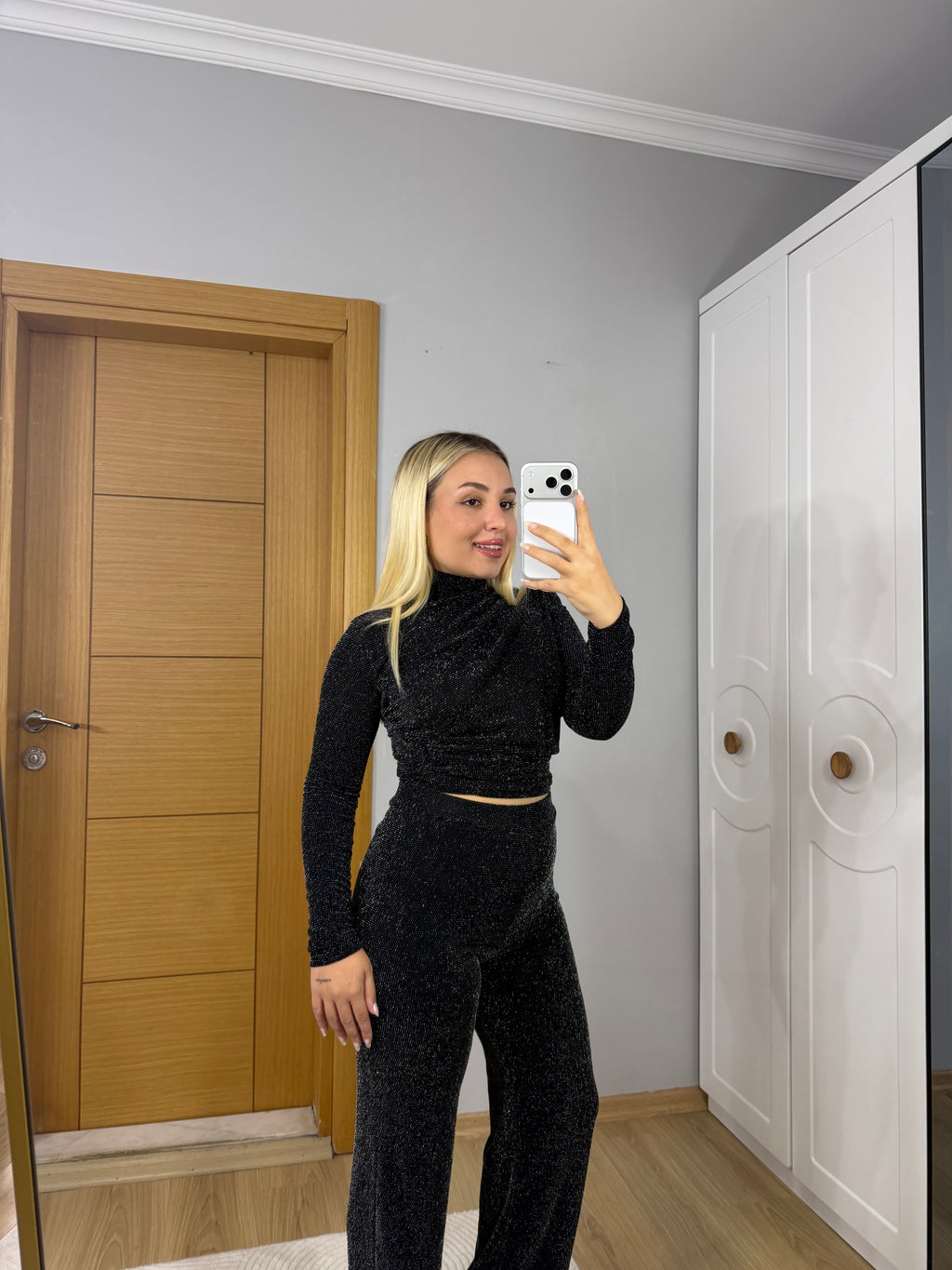 Işıltılı Sim Dokulu İkili Takım